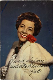 SIMIONATO GIULIETTA - FOTOGRAFIA DELLA FAMOSA MEZZOSOPRANO CON DEDICA E FIRMA AUTOGRAFA AL GIORNALISTA MARIO LEPORE