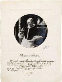FOTOGRAFIA PIO XI - BENEDIZIONE APOSTOLICA con FIRMA DI PUGNO