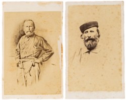 LOTTO N. 2 fotografie originali in albumina  - GIUSEPPE GARIBALDI