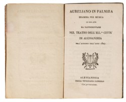LIBRETTO OPERA - AURELIANO IN PALMIRA: Dramma per Musica in Due Atti