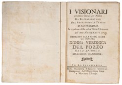 LIBRETTO OPERA - I VISIONARI - Dramma Giocoso per Musica