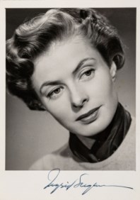 BERGMAN INGRID - Autografo su cartolina