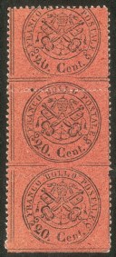 Antichi Stati Italiani - Stato pontificio - 1868 - 20 cent rosso bruno (27o)