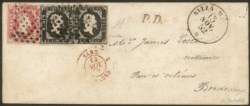 Antichi Stati Italiani - Sardegna - Lettera con coppia 5 cent nero + 40 cent rosa da Nizza