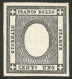 Antichi Stati Italiani - Sardegna - 1861 - 1 cent nero (19f)