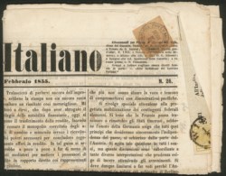 Antichi Stati Italiani - Toscana - 1851/1854 - Giornale Il Corriere Italiano affrancato in partenza da Vienna con Austria K. 1 giallo (1)