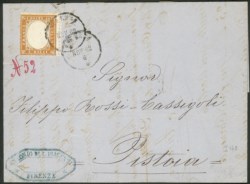 Regno - Vittorio Emanuele II - Lettera con 10 cent arancio ocra