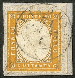 Regno - Vittorio Emanuele II - 80 cent giallo arancio (4)