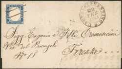 Regno - Vittorio Emanuele II - Lettera affrancata con 15 cent azzurro (11)