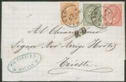 Regno - Vittorio Emanuele II - Tricolore da Milano 11 lug. 65