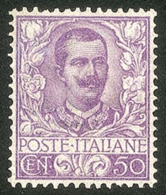Regno - Vittorio Emanuele III - 1901 - Floreale 50 cent malva