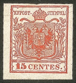 Antichi Stati Italiani - Lombardo Veneto - 1850 - 15 cent rosso (3)