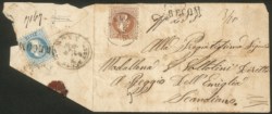 Antichi Stati Italiani - Lombardo Veneto - Territori Italiani d'Austria - RECOM annullatore di 10 kreuzer  (38/I - applicato al retro)