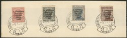 Regno - Vittorio Emanuele III - 1922 - Frammento con la serie completa del Congresso Filatelico (123/126)