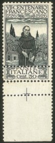 Regno - Vittorio Emanuele III - 30 cent S. Francesco (198pa varietà)
