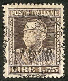 Regno - Vittorio Emanuele III - 1929 - 1,75 lire Vittorio Emanuele III dentellato 13 3/4 (242)