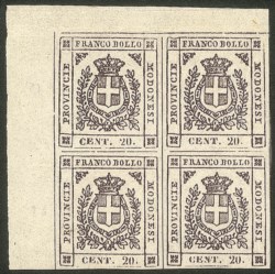 Antichi Stati Italiani - Modena - Governo Provvisorio - Governo Provvisorio - quartina 20 cent lilla (16b)