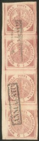 Antichi Stati Italiani - Napoli - 1858 - Srtriscia verticale 1/2 grano (1b)