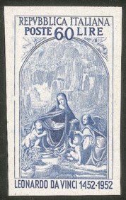 Repubblica - 1952 - 60 lire Leonardo non dentellato (687b)