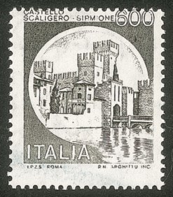Repubblica - 1980/1992 - 600 lire nero Castelli privo della stampa del celeste (1523 var.)