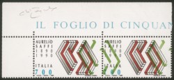 Repubblica - 1990 - coppia del 700 lire Aurelio Saffi (Spec. 1563Aa)