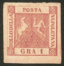 Antichi Stati Italiani - Napoli - 1859 - 1 grano rosa carminio (4)