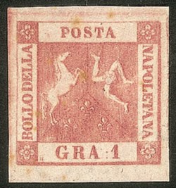 Antichi Stati Italiani - Napoli - 1858 - 1 grano carminio (4a)