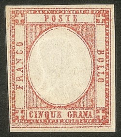Antichi Stati Italiani - Napoli - Province Napoletane - 1861 - 5 grana vermiglio (21o/ka)