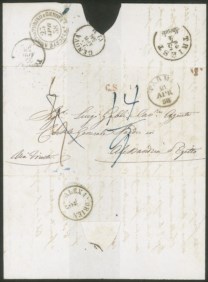 Antichi Stati Italiani - Parma - Lettera per Alessandria d'Egitto da Parma 21 apr. 58