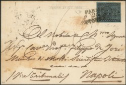 Antichi Stati Italiani - Parma - Lettera per il Regno di Napoli in transito per lo Stato Pontifici con 40 cent azzurro (5)