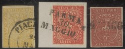 Antichi Stati Italiani - Parma - 1853/1855 - Seconda emissione serie completa di tre valori (6/8)