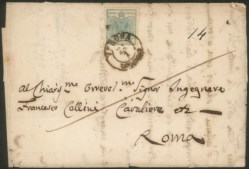 Antichi Stati Italiani - Lombardo Veneto - 45 cent azzurro grigiastro (11bb)