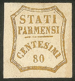 Antichi Stati Italiani - Parma - Governo Provvisorio - 1859 - 80 cent bistro oliva (18)