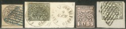 Antichi Stati Italiani - Stato pontificio - 1852 - Piccolo lotto di 8 valori della prima emissione