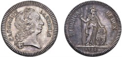 CARLO EMANUELE III, secondo periodo (1755-1773) - Gettone in argento, 1766, Torino.