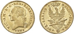 VITTORIO AMEDEO III (1773-1796) - Doppia 1791, Torino.