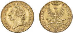 VITTORIO AMEDEO III (1773-1796) - ½ Doppia 1786, Torino.