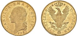 CARLO EMANUELE IV (1796-1802) - Doppia 1797, Torino.