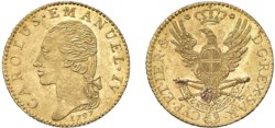 CARLO EMANUELE IV (1796-1800) - ½ doppia 1797, Torino.