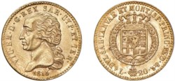 VITTORIO EMANUELE I (1802-1821) - 20 lire 1816, I tipo, Torino.