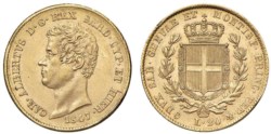 CARLO ALBERTO (1831-1849) - 20 lire 1847, SSZ.