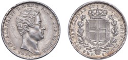 CARLO ALBERTO (1831-1849) - 1 lira 1838, Genova.