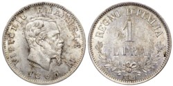 VITTORIO EMANUELE II, Re d'Italia (1861-1878) - 1 lira 1863, Milano, Valore.