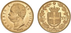 UMBERTO I (1878-1900) - 100 lire 1883, Roma.