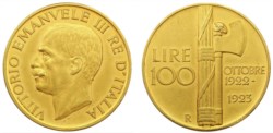 VITTORIO EMANUELE III (1900-1943) - 100 lire 1923, Roma.