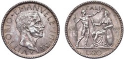 VITTORIO EMANUELE III (1900-1943) - 20 lire 1927, an. VI, Roma.