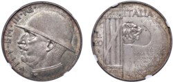 VITTORIO EMANUELE III (1900-1943) - 20 lire 1928, Elmetto, Roma.