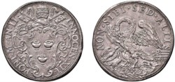 INNOCENZO XII, Antonio Pignatelli (1691-1700) - Mezza piastra, an. II, 1693, Roma.