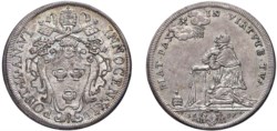 INNOCENZO XII, Antonio Pignatelli (1691-1700) - Mezza piastra, an. VI, 1697, Roma.