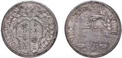 ALESSANDRO VII, Fabio Chigi (1655-1667) - Testone, an. VIII, Roma.